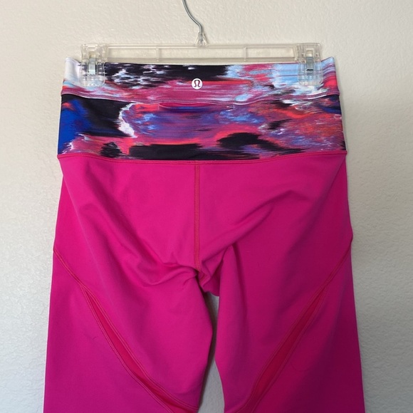 Lululemon Wunder Under crop high rise shine on in jeweled magenta women’s 8 - Picture 3 of 5